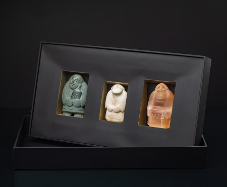 Подарочный набор "Пермяки". Уральский поделочный камень; упаковка: коробка ручной работы из дизайнерского картона